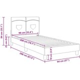  Otroški posteljni okvir z vznožjem Črna 90 x 200 cm blago, (5000104648) | Shoptok.si