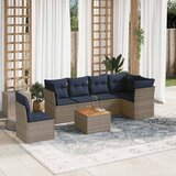  7-dijelni set vrtnih sofa od poliratana s jastucima sivi | shoptok.hr