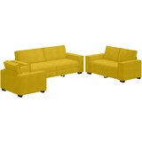  3-dijelni set sofa s jastucima, žuti baršun | shoptok.hr