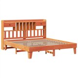  Posteljni okvir brez vzmetnice vošč. rjav 200x200 cm borovina, (21607218) | Shoptok.si