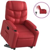  Električni naslonjač na podizanje umjetna koža crveni | shoptok.hr