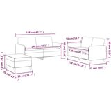  3-dijelni set sofa s jastucima crni od tkanine | shoptok.hr
