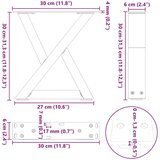  Noge za klubsko mizico 2 kosa črne 30 x (30-31,3) cm jeklo, (5000241527) | Shoptok.si