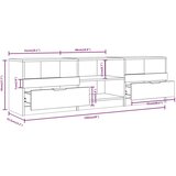 TV ormarić boja hrasta 150 x 33,5 x 45 cm konstruirano drvo | shoptok.hr