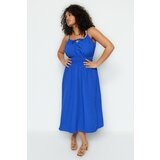 Trendyol Curve Plus Size Dress - Blue - Skater Cene