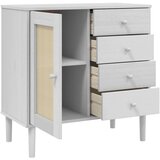 vidaXL Komoda SENJA bijela izgled ratana 80x40x80 cm masivna borovina | shoptok.hr