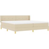  Krevet s opruga kutije s uzglavljem Krema 200 x 200 cm tkanina | shoptok.hr