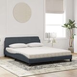 vidaXL Postelja z vzmetnico temno siva 160x200 cm žamet | Shoptok.si