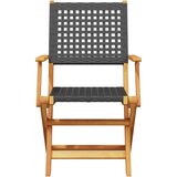 vidaXL 7-dijelni vrtni blagovaonski set crni poliratana i masivno drvo | shoptok.hr
