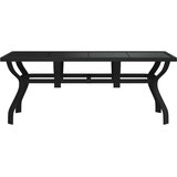  Vrtni stol crni 180 x 80 x 70 cm od čelika i stakla | Eponuda.com