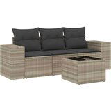 Maison Chic Seti vrtnega pohištva - Vrtna garnitura - Vrtni pohištvo set 4-delna z blazinami siv poli ratan, (21820467) | Shoptok.si