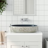 Nadgradni umivaonik pješčano-plavi ovalni 59x40x14 cm keramički | Eponuda.ba