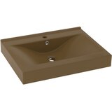 Maison Chic Razkošen Umivalnik - Kopalna umivalnik - Lavabo z luknjo mat krem 60x46 cm keramičen, (21684645) Cene