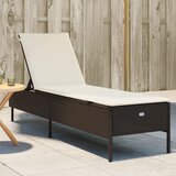 Maison Chic Ležalnik - Sončna ležalnik z blazino rjav poli ratan, (22043430) | Shoptok.si