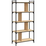 Regal za knjige s 5 razina boja hrasta 76 x 32 x 158 cm drveni | Shoptok.si