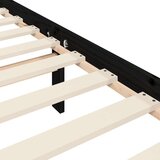 Kreveta s uzglavljem crni 140 x 190 cm od masivnog drva | shoptok.hr