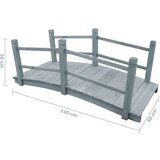 vidaXL Vrtni most sivi 140 x 60 x 56 cm od masivne jelovine | shoptok.hr