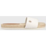 Tommy Hilfiger Natikači Th Textured Flat ženski, bela barva | Shoptok.si