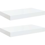  Plutajuće zidne police 2 kom sjajne bijele 40 x 23 x 3,8 cm MDF | Eponuda.com