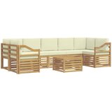 vidaXL Zunanja garnitura za sedenje 8 pcs Bela in krem Poliester, (5000280599) | Shoptok.si