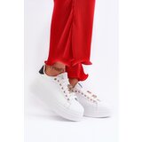 Boto Women's platform sneakers with white embellishments Herbisa Cene