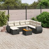  8-dijelni set vrtnih sofa od poliratana s jastucima crni | shoptok.hr