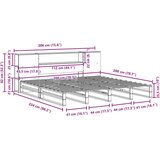 Knjižna postelja brez vzmetnice bela 200x200 cm trden les | Shoptok.si