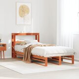 Maison Chic Posteljni okvir - Enojna postelja - Postelja za odrasle brez vzmetnice voščeno rjav 90x190 cm borovina-J8112, (21775867) | Shoptok.si