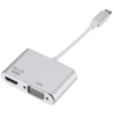 Adapter USB-C na HDMI/VGA sivi