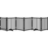 vidaXL Ograda za pse z vrati zložljiva 6 panelov črna 300cm jelka | Shoptok.si