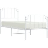 Metalni okvir kreveta s uzglavljem i podnožjem bijeli 75x190 cm | Shoptok.si