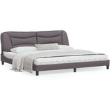 Posteljni okvir z vzglavjem siva 200x200 cm umetno usnje, (21088981) Cene