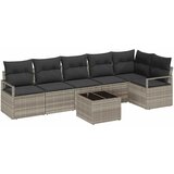 vidaXL Kavčna garnitura 7 pcs Svetlo siva poli ratan, (5000153640) | Shoptok.si