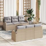  Set od 7 dijelova vrtnih sofa s jastučićima bež poli rattan Cijene