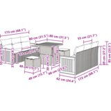 vidaXL 9-delni set vrtnih sofa z blazinami Črna Poli ratan akacija | Shoptok.si