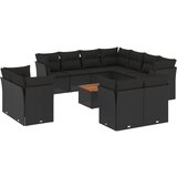  The Living Store Vrtna sedežna garnitura 12-delna z blazinami črn poli ratan - Vrtna Sedežna Garniture, (21451759) | Shoptok.si
