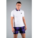 Hydrogen Men's T-Shirt Tartan Zipped Tech Polo White (Purple/Black) L