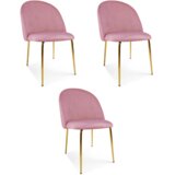 Inca stolica - svijetlo ružičasti baršun / zlatne noge x 3 | shoptok.hr