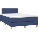 Krevet box spring s madracem LED plavi 120 x 200 cm od tkanine | Eponuda.com