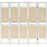 Sobna pregrada s 5 panela krem 175 x 165 cm od tkanine | shoptok.hr