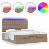 vidaXL Okvir kreveta s madracima cappuccina 200x200 cm umjetna koža | shoptok.hr