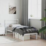  Metalni okvir za krevet s uzglavljem bijeli 80x200 cm | shoptok.hr