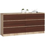 AKORD KOMODA K160 6SZ CLP DĄB SONOMA / WENGE, (21703116) Cene