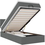 Maison Chic Otomanski Posteljni okvir - Enojna postelja - Postelja za odrasle z vzmetnico siv 100x200 cm blago-J2411, (21761141) | Shoptok.si