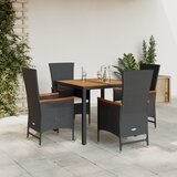  3-dijelni vrtni blagovaonski set s jastucima od poliratana crni Crna | shoptok.hr