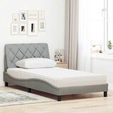  Krevet s madracem svjetlosivi 100x200 cm od tkanine | shoptok.hr