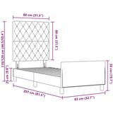 vidaXL Krevet TIPA Ružičasta 80x200 cm Baršun | shoptok.hr