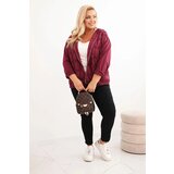 Kesi Włoski Women's Plus Size cotton zip-up sweatshirt burgundy | shoptok.hr