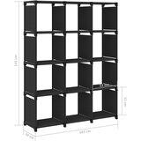 Police za izlaganje s 12 kocki od tkanine 103x30x141 cm crne | shoptok.hr