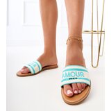 D/CEO marka niezdefiniowana Blue flip-flops with embroidered strap Fargiza | Shoptok.si